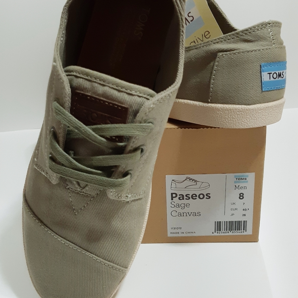 TOMS Paseos Sage Canvas